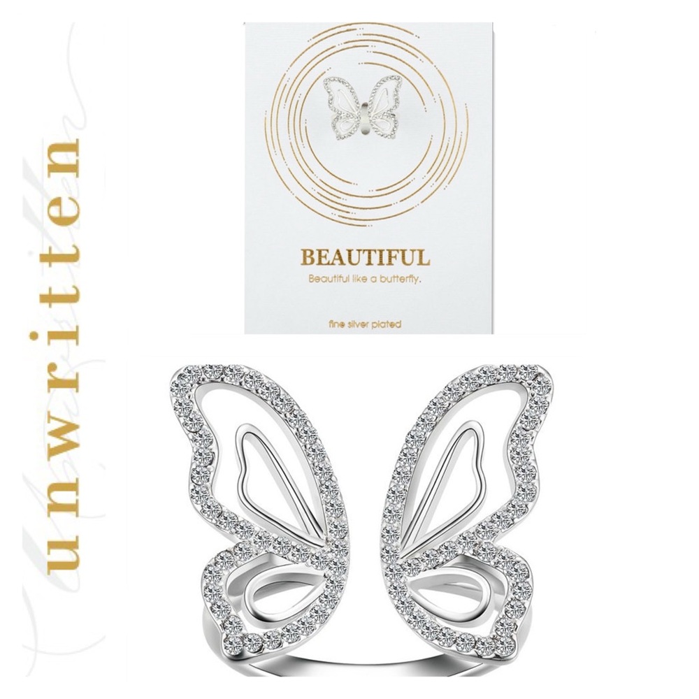 🐘 Unwritten Crystal Open Butterfly Ring